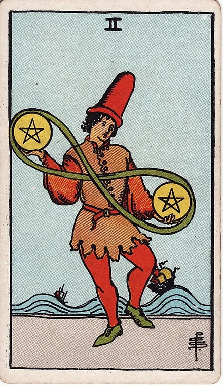 펜타클 2 (Two of Pentacles) 타로 카드