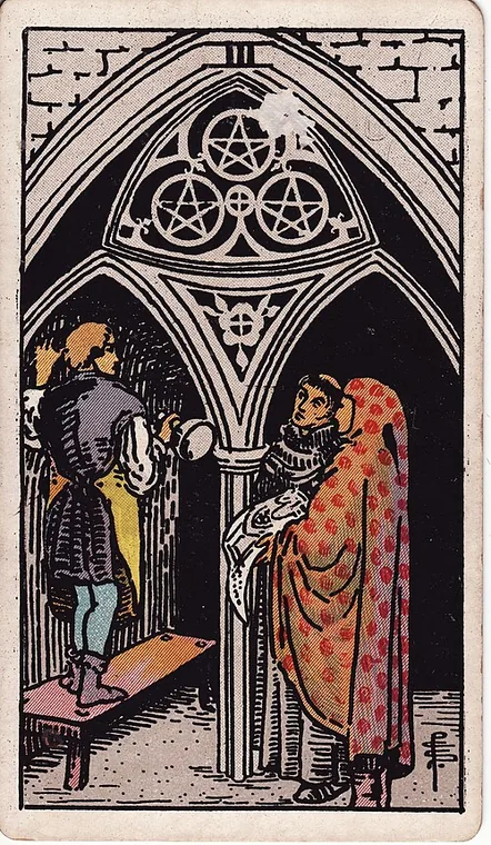 펜타클 3 (Three of Pentacles) 타로 카드