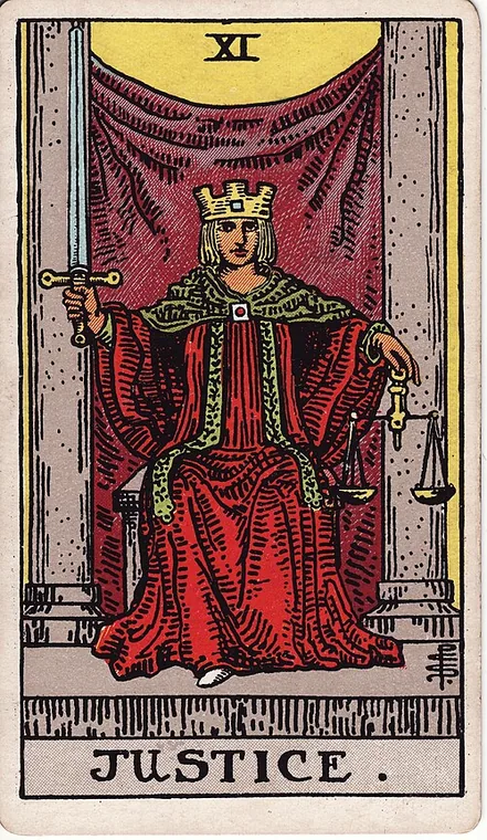 정의 (Justice) 타로 카드