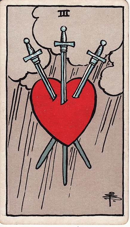 소드 3 (Three of Swords) 타로 카드