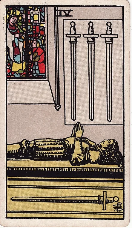 소드 4 (Four of Swords) 타로 카드