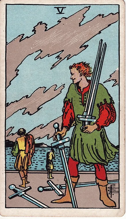 소드 5 (Five of Swords) 타로 카드