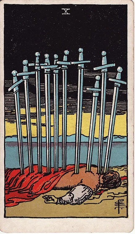 소드 10 (Ten of Swords) 타로 카드