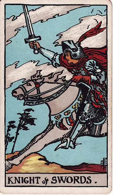 소드 기사 (Knight of Swords) 타로 카드