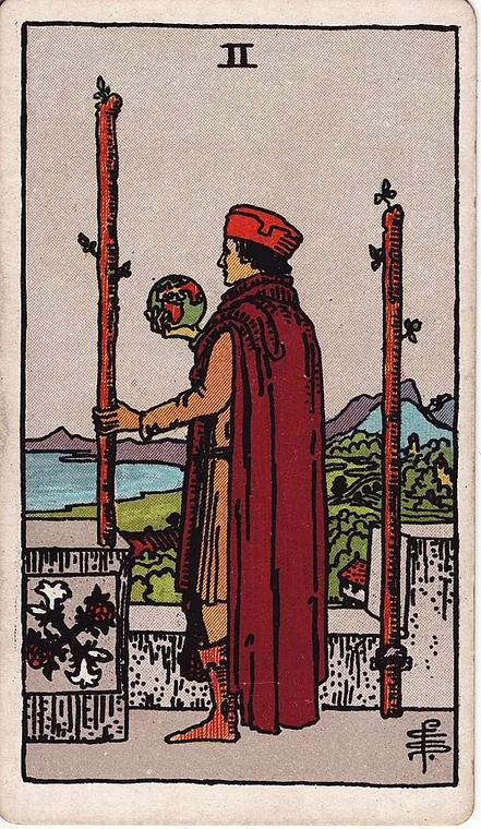 완드 2 (Two of Wands) 타로 카드