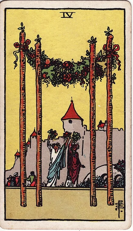 완드 4 (Four of Wands) 타로 카드