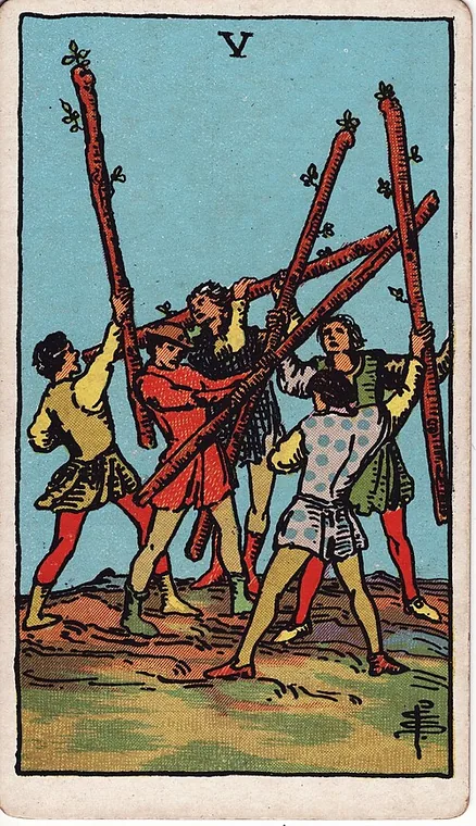 완드 5 (Five of Wands) 타로 카드