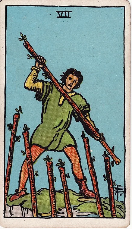 완드 7 (Seven of Wands) 타로 카드