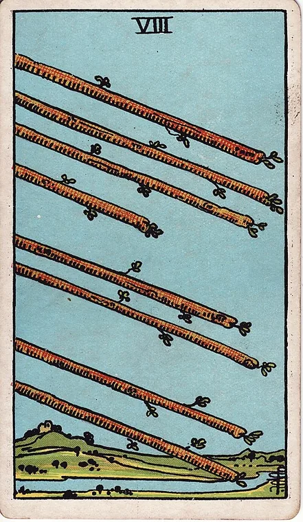 완드 8 (Eight of Wands) 타로 카드