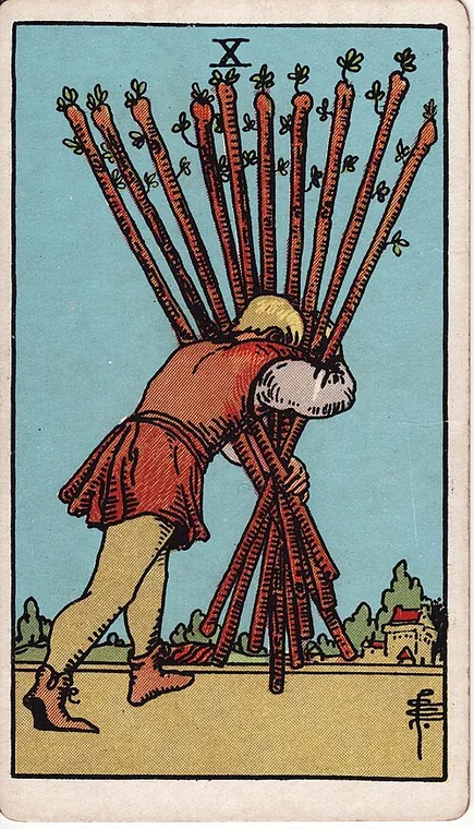 완드 10 (Ten of Wands) 타로 카드